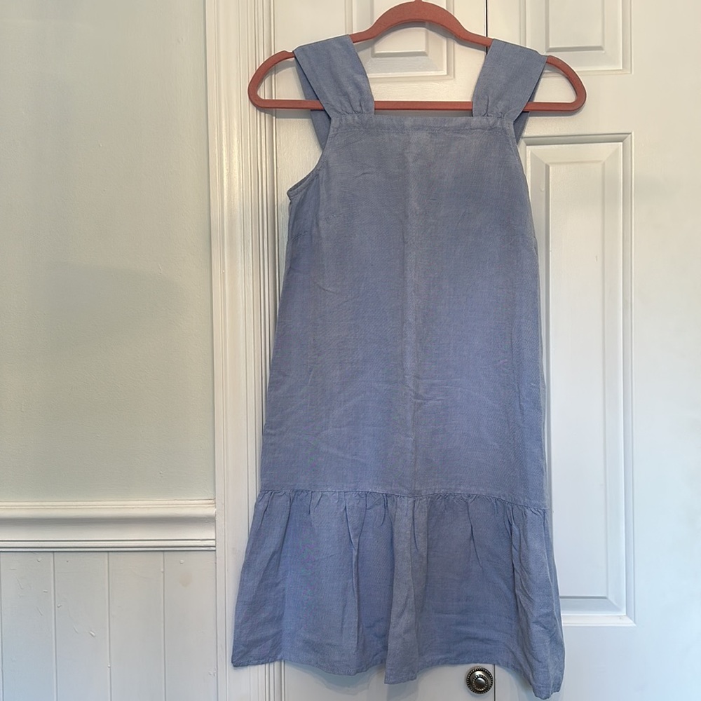NWT LOFT Chambray Square Neck Flounce Dress